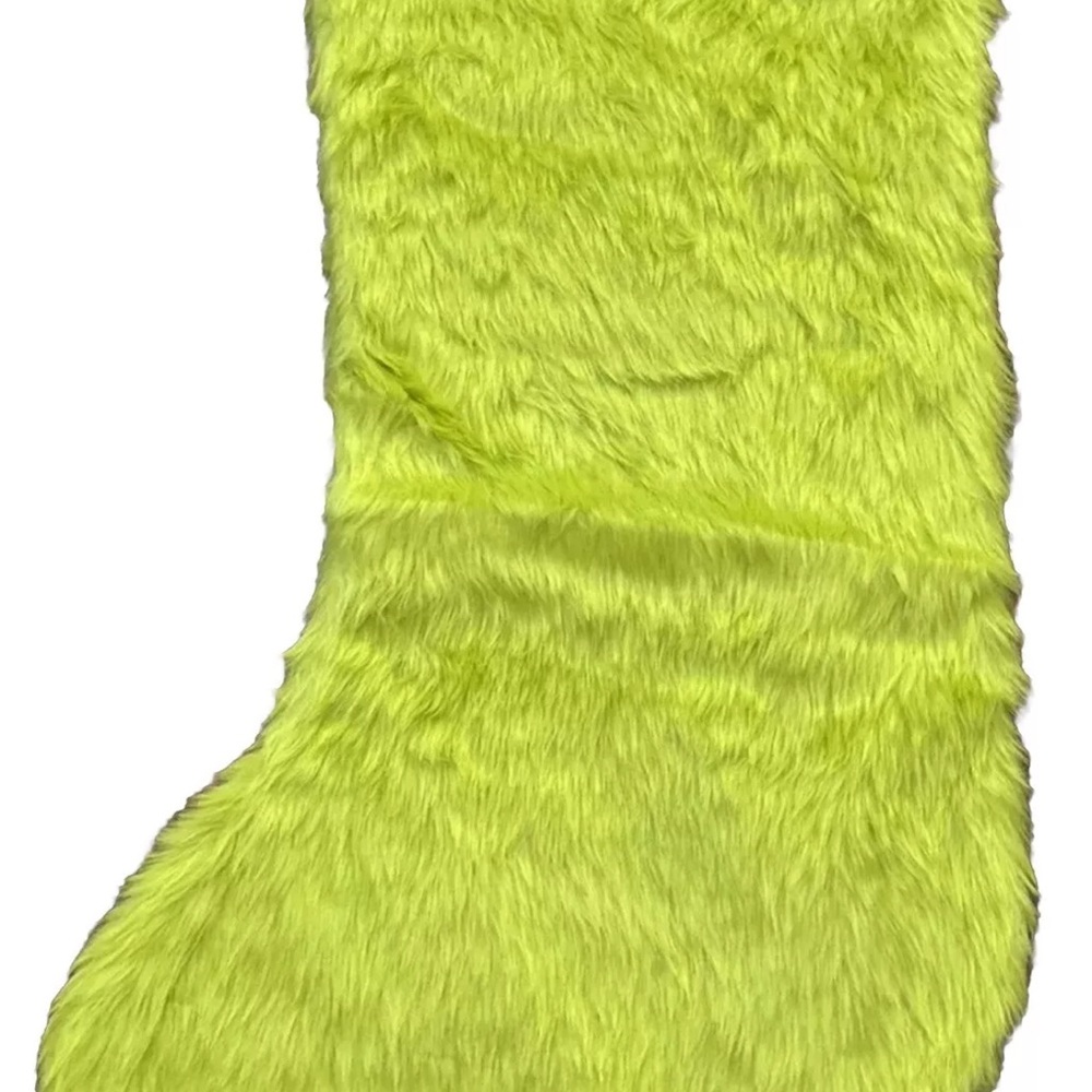 Lime Green Faux Fur Stocking